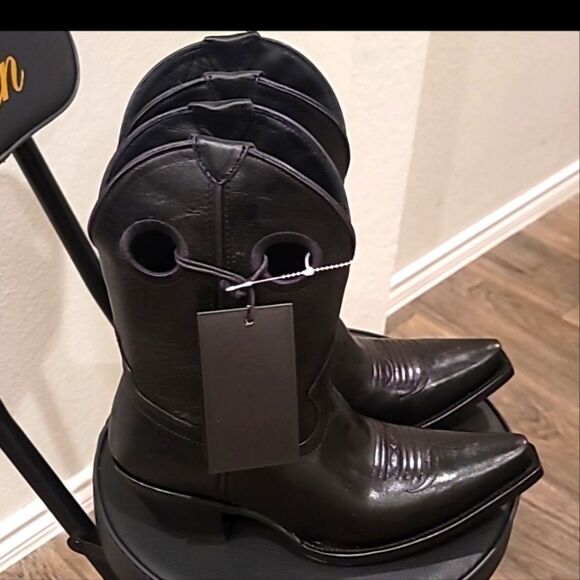 Black Star Matador Western Booties- Black - Picture 11 of 12